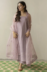 DYOT - 3PC Summer Lawn Embroidered Shirt with Organza Embroidered Dupatta and Trouser - BFB0804