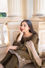 Asling - Winter 3PC Dhanak Embroidered Shirt - BFHU062