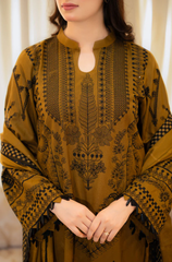 Urge - Winter 3PC Dhanak Embroidered Suit - BFA0027