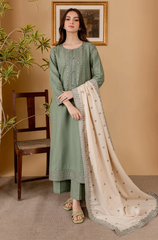 Sapphire - Winter 3PC Dhanak Embroidered Suit - BFH0005