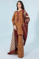 Winter 3PC Khaddar Digital Printed Dress - BFB0585