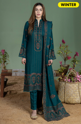 Mohagni - Winter 3PC Dhanak Embroidered Suit - BFU0073