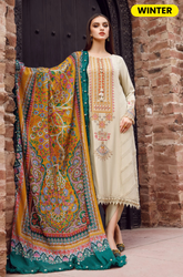 Maria.B - Winter 3PC Dhanak Embroidered Suit- BFRZ0104