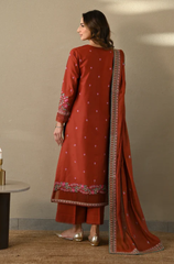 Binilyas - Winter 3PC Dhanak Embroidered Suit - BFB0499