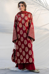 Sapphire - Winter 3PC Linen Embroidered Suit - BFU0052