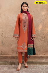 Jazmin - Winter 3PC Dhanak Embroidered Suit - BFB0223