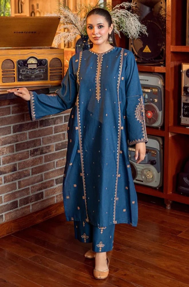 Stitched 2Pcs Embroidered Lawn Suit – RTW037 - | BlueFery