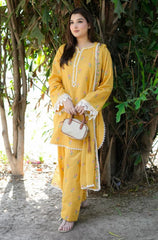 Stitched 3Pcs Embroidered Lawn Suit – RTW057 - Stitched | BlueFery