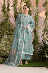 Summer 3PC Lawn Chikankari Embroidered Suit - BFB0620 - luxury | BlueFery