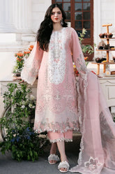 BIN ILYAS - 3PC Lawn Chikankari Embroidered Shirt with Chiffon Embroidered Dupatta and Trouser - BFB0624