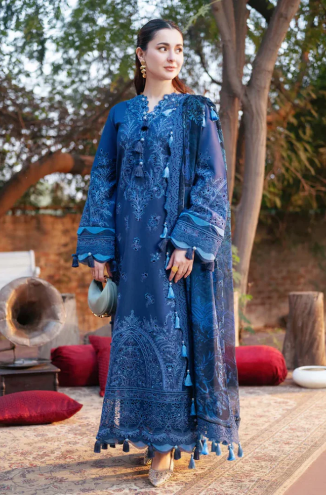 Summer 3PC Lawn Chikankari Embroidered Suit - BFB0629 - New Arrivals | BlueFery