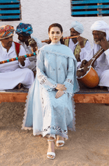 Summer 3PC Lawn Chikankari Embroidered Suit - BFB0722 - luxury | BlueFery