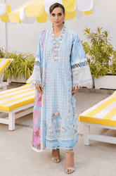 Summer 3PC Lawn Chikankri Embroidered Suit - BFB0649 - | BlueFery