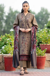 BIN ILYAS - 3PC Lawn Embroidered Shirt with Monar Printed Dupatta and Trouser- BFB0005