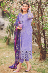 Summer 3PC Lawn Embroidered Suit - BFB0097 - | BlueFery