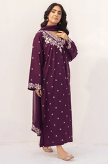 Summer 3PC Lawn Embroidered Suit - BFB04240 - | BlueFery