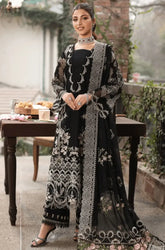 KAHF - 3PC Lawn Embroidered Shirt with Chiffon Embroidered Dupatta and Trouser - BFB04310