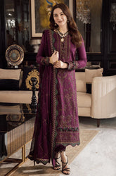 ASIM JOFA - 3PC Lawn Embroidered Shirt with Chiffon Embroidered Dupatta and Trouser - BFB05310