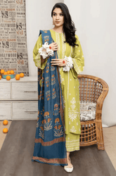 Summer 3PC Lawn Embroidered Suit - BFB0595 - | BlueFery