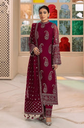 ALIZEY - 3PC Lawn Embroidered Shirt with Chiffon Embroidered Dupatta and Trouser - BFB0617