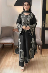 MARINA - 3PC Lawn Embroidered Shirt with Chiffon Embroidered Dupatta and Trouser - BFB0741