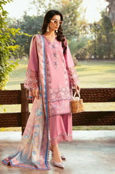BIN ILYAS - 3PC Lawn Embroidered Shirt with Monar Printed Dupatta and Trouser - BFB0762