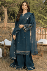 Summer 3PC Lawn Embroidered with Sequence work Suit - BFU0127 - New Arrivals | BlueFery