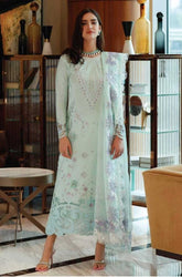 MUSHQ - 3PC Lawn Embroidered Shirt with Khadi Net Embroidered Dupatta and Trouser - BFB0685