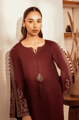 Winter 2PC Dhanak Embroidered Suit - BFB0432 - | BlueFery