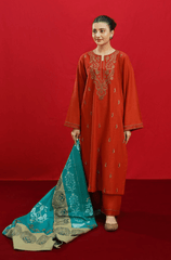 Winter 3PC Dhanak Embroidered Suit - BFB0212 - | BlueFery