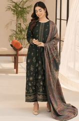 Winter 3PC Dhanak Embroidered Suit - BFB0415 - | BlueFery