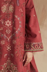 Winter 3PC Dhanak Embroidered Suit - BFB0434 - | BlueFery
