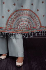 Winter 3PC Dhanak Embroidered Suit - BFB0448 - | BlueFery
