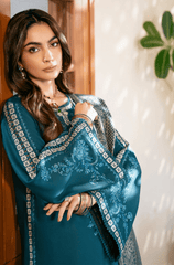 Winter 3PC Dhanak Embroidered Suit - BFB0541 - | BlueFery