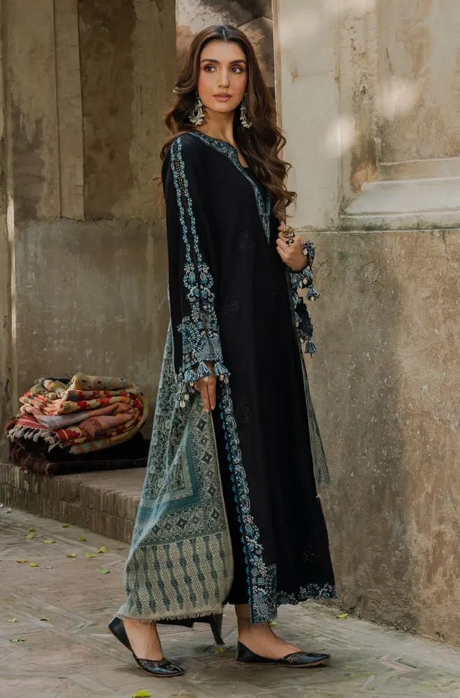 Winter 3PC Dhanak Embroidered Suit - BFB0588 - | BlueFery