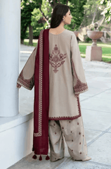 Winter 3PC Dhanak Embroidered Suit - BFU0068 - | BlueFery