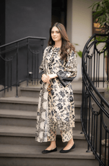 Winter 3PC Khaddar Digital Print Dress - BFU0083 - | BlueFery