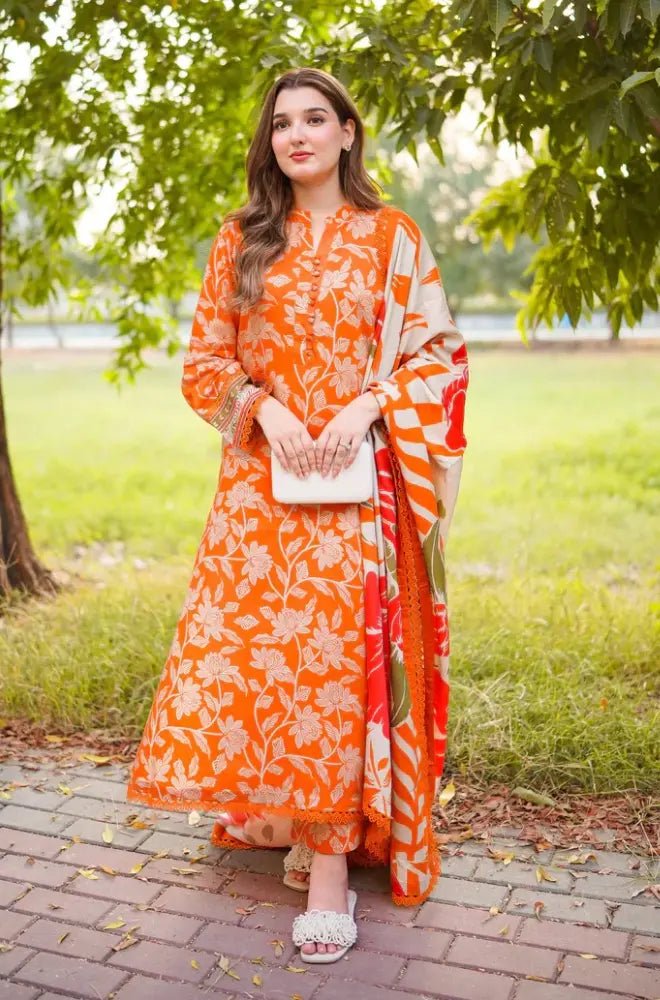 Winter 3PC Khaddar Digital Printed Dress - BFB0583 - | BlueFery