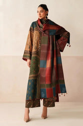 Winter 3PC Khaddar Digital Printed Dress - BFB0587 - | BlueFery