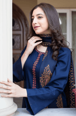 Winter Stitched 3Pcs Embroidered Dhanak Suit – RTW020 - | BlueFery