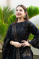 Bareeze -Winter 3PC Dhanak Embroidered Shirt - BFU0001