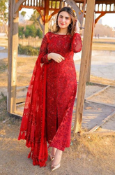 Bareeze - 3PC Organza Heavy Embroidered Shirt - BFFC004