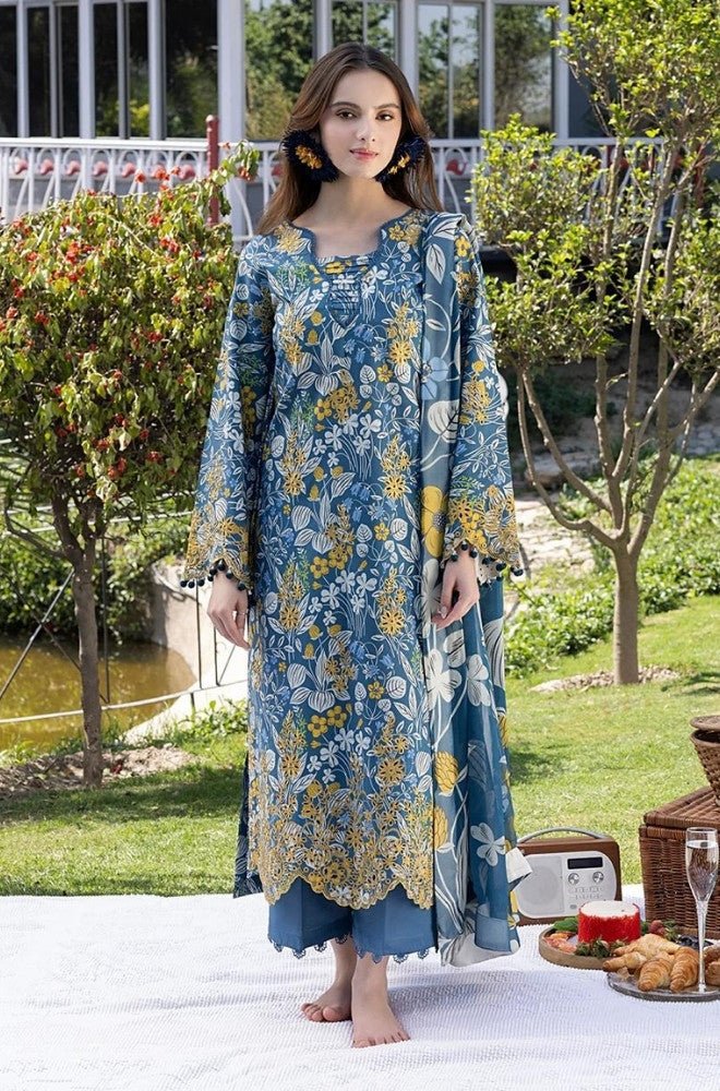 Unstitched Printed Lawn Suits Price in Pakistan - BlueFery