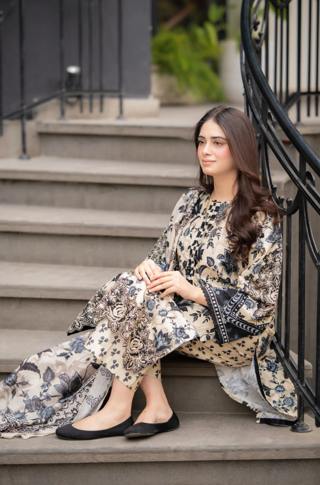 Sapphire  - 3PC Lawn Digital Print Dress - BFU0083