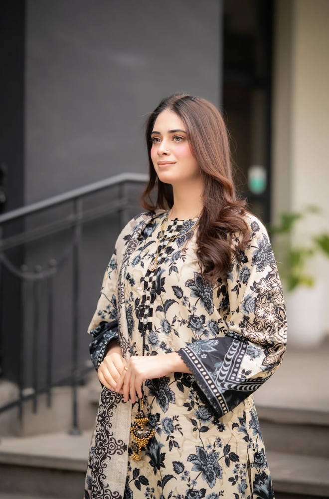 Sapphire  - 3PC Lawn Digital Print Dress - BFU0083