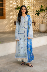 IZEL - Winter 3PC Dhanak ChickenKari Embroidered Suit - BFB0525