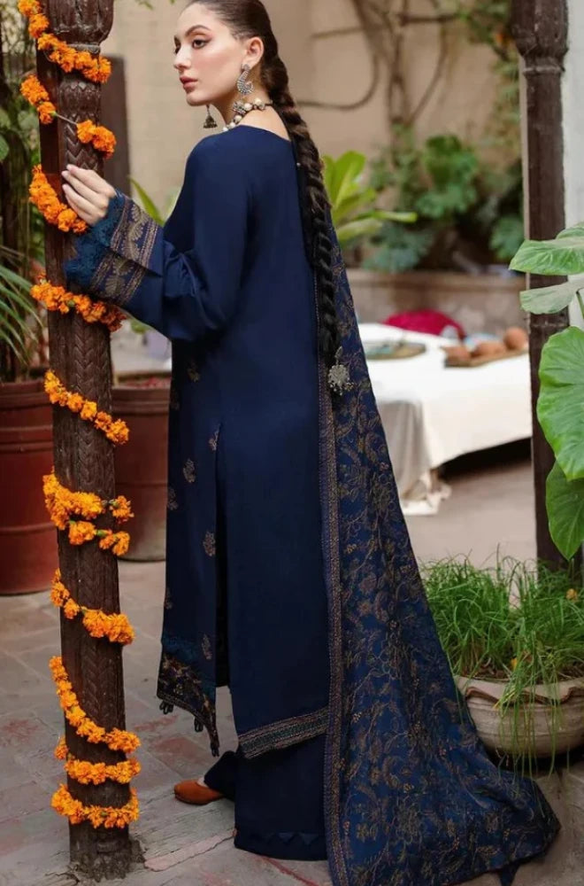 Bareeze - 3PC Dhanak Embroidered Shirt With Dhanak Embroidered Dupatta and Trouser - BFB01071