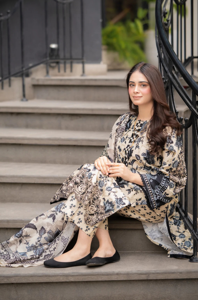 Sapphire  - 3PC Lawn Digital Print Dress - BFU0083