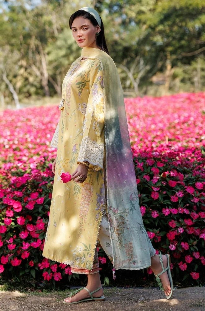 JAZMIN - 3PC Lawn Digital Printed Shirt with Lawn Printed Dupatta and Trouser - BFB0806