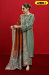 Urge - Winter 3PC Dhanak Embroidered Suit - BFB0422